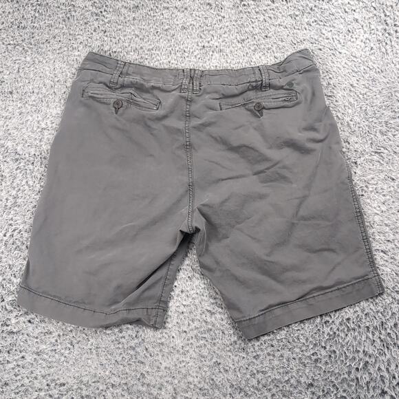 Lucky Brand Shorts Men 36 Gray Cotton Preppy Casual Minimalist Chino Button - Picture 1 of 8